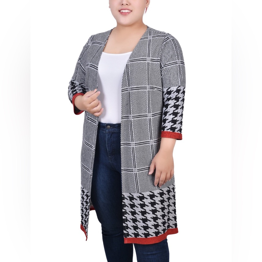New Ronnie Salloway 3/4 Sleeve Knit Cardigan Size L